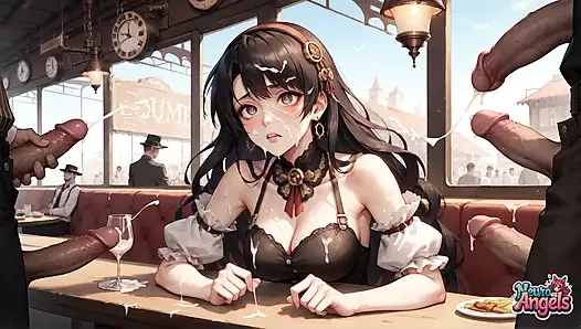 Kremsi steampunk baştan çıkarma: hizmetçinin krem şanti patlaması