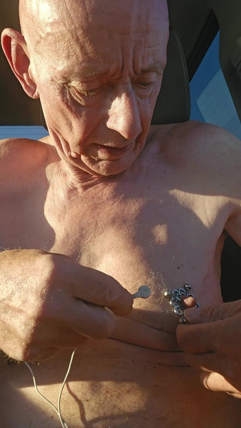 Key moment from "nipple torture with spiked clamps and tens unit"