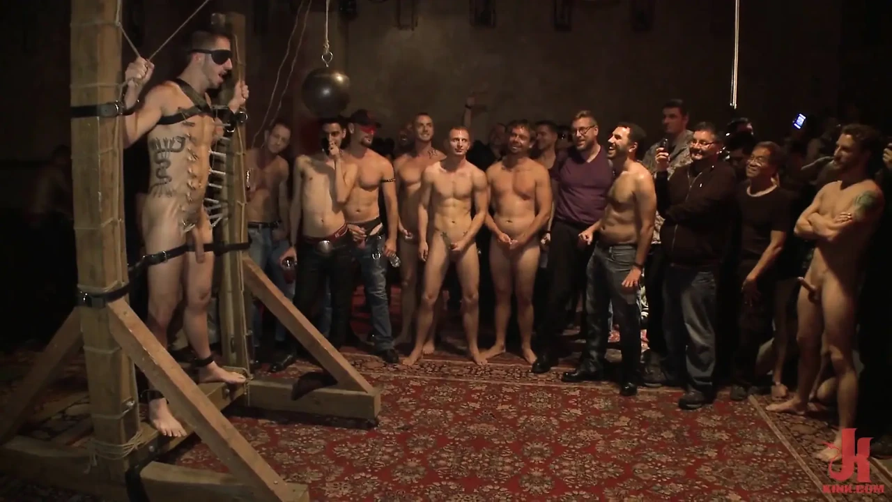 Bryan Cole Hot Stud Is Tied up and Fucked in Front of 100 Horny Men
