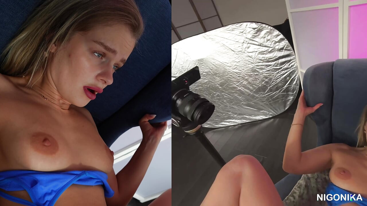 Hottie in Blue Gets Cock in Chair