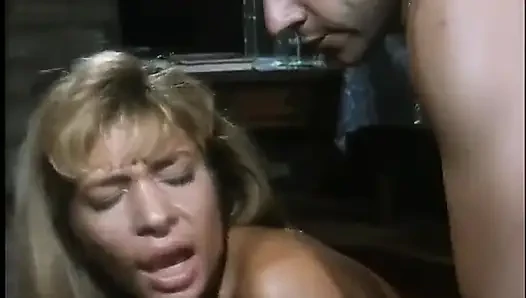 A hot cocksucker gets fucked by two big studs