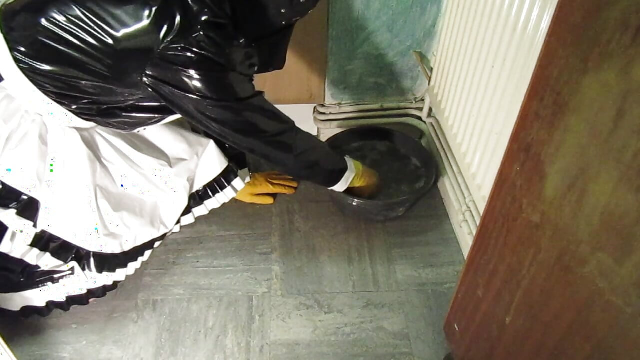 Worthless Sissy Scrubbing Filthy Floor