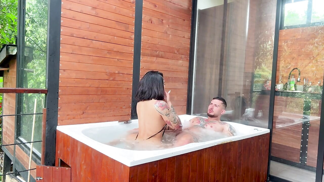 My Best Friend's Boyfriend and I Got in the Hot Tub to Relax and He Ended up Putting My Cock Without a Condom