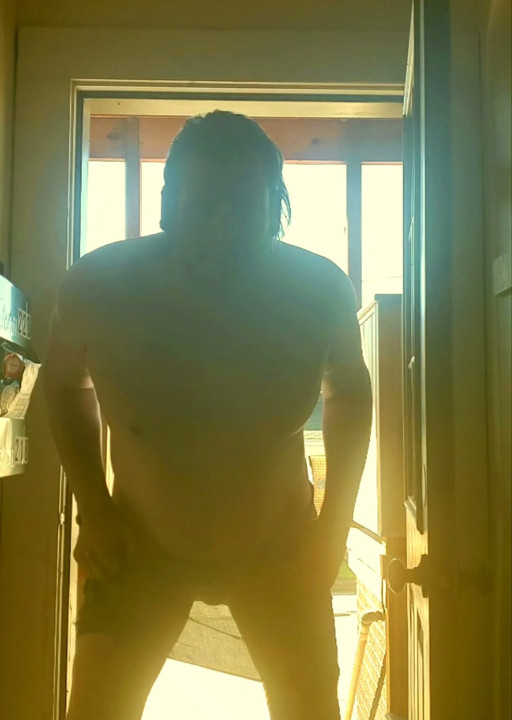 Lee Przybylowicz exposing his wild side at the front door broad daylight. Exposing his baby dick and pulling out a butt plug
