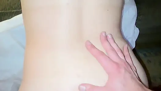 Fucked from behind and filled with cum