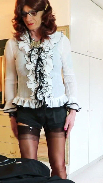 Fashion Show of a MILF - with cane, crop and cum | Clip 1
