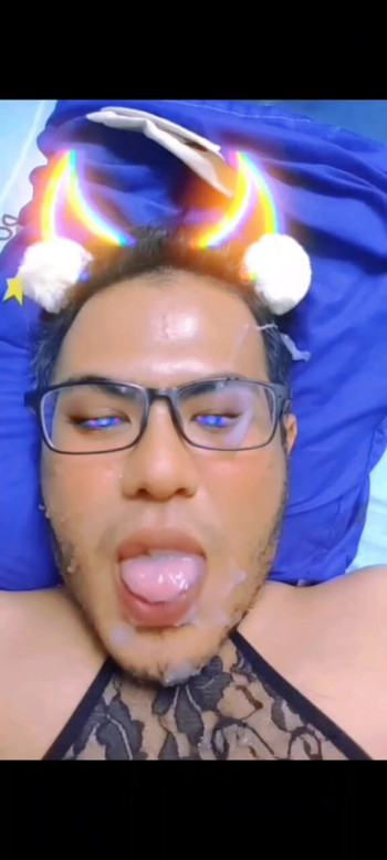 Coco legs above head to get cum sprayed on face and mouth to become better cumwhore