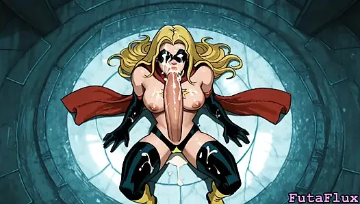 Futanari carol danvers - mastürbasyon, boşalma, kendini emme ve daha fazlası!