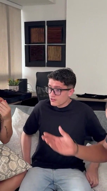 Emotional moment from "Cuckold Husband Watch as his wife fucks a big cock up the ass to creampie! Pipe Boy, Salome Gil and"