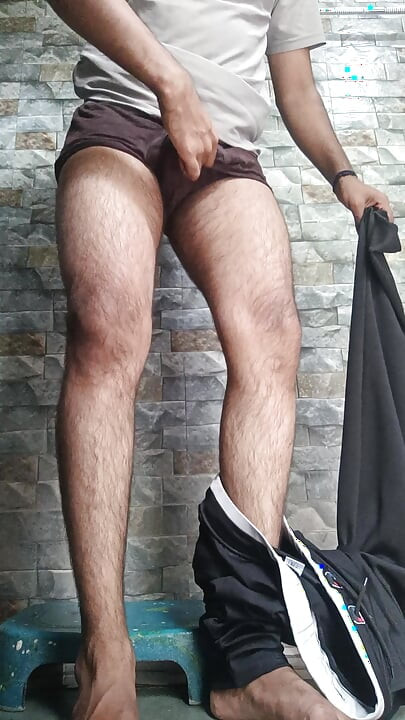 A boy remove pubic hair on the bathroom with bathing full video
