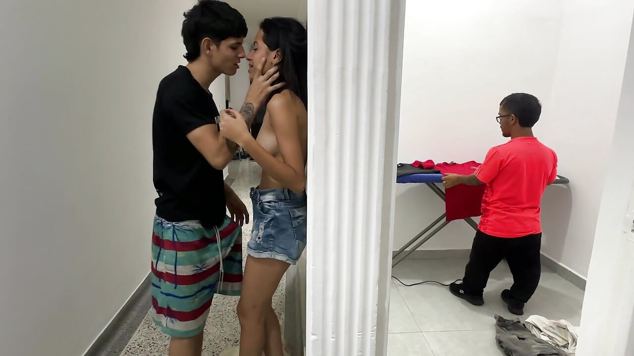 Midget Stepdad Irons Clothes While His Naughty Hot Stepsons Fuck Hard Behind His Back. in the End It Catches Us!!