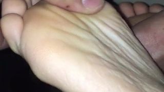 Playing with girlfriends feet