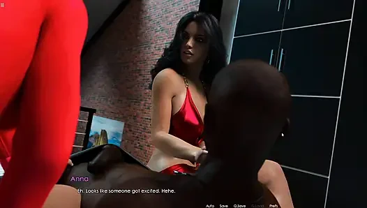 Zwei milf-mädchen geben schwanz eines schwarzen mannes handjob