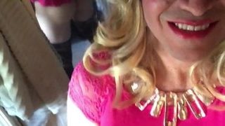 Sexy Crossdresser teasing showing cock