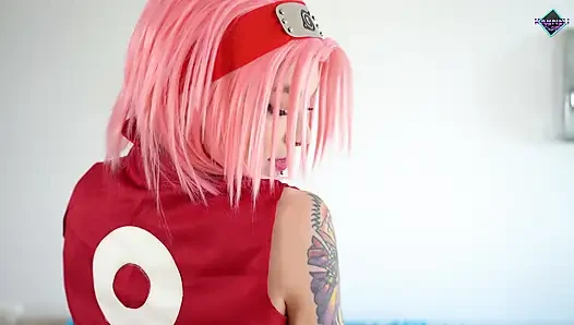 Sakura Gets Cumshot in Asshole and Creampie Inside Her Pussy
