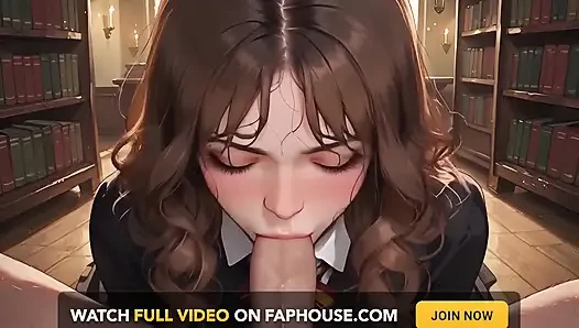 Hermione Granger kütüphanede sıkıldı ve sonra Harry Potter sihirli asasıyla geldi yapay zeka uyarlamasında