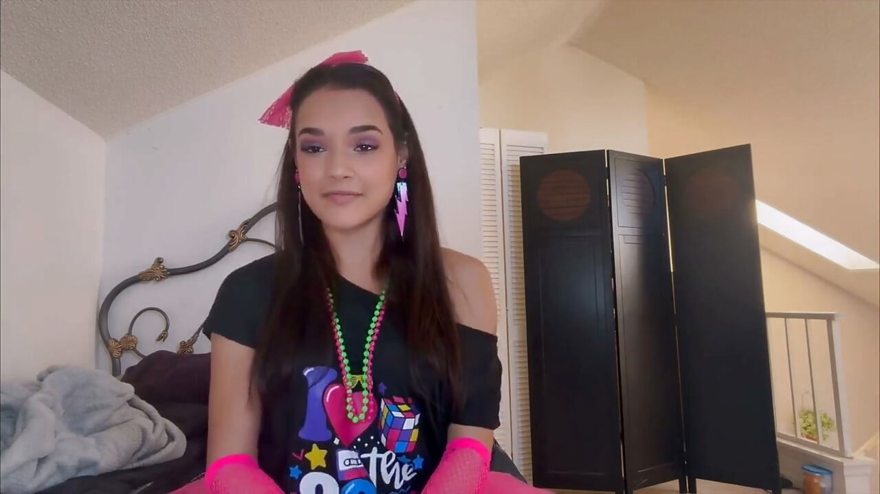 Zara's Sultry '80s Jerk off Instruction - POV Neon Seduction Awaits!