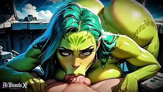 (4K) AI 3D animierte - geile alien-schlampe x Menschliche männliche fantasie (AI Visuals X)
