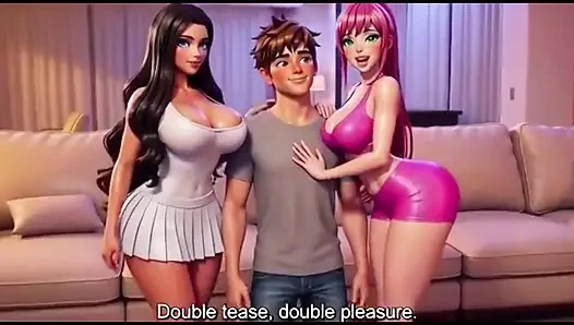 Stepmom and stepsister seduce stepson Taboo