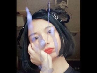 Koreanische schöne Mädchen-Schlampe Sperma-Tribut