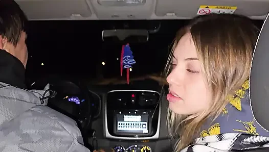 A double blowjob in my friend's car DIRTY MORBID GIRLS