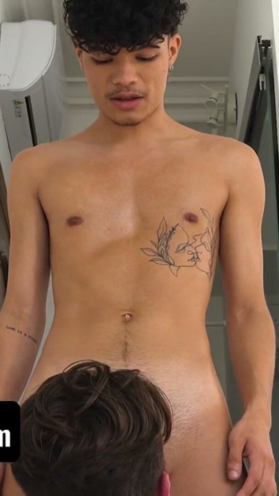 Cute Twink stares at his trainer and gets his little ass fucked by his hard cock! | Clip 1