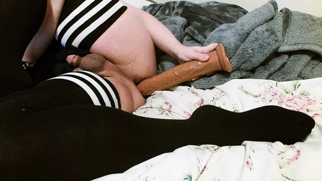 Femboy Fucking hisself with a 10inch Dildo
