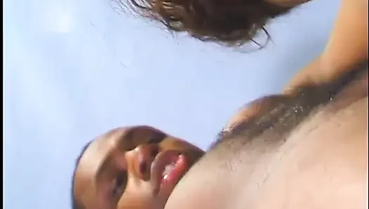 Unbelivable ebony woman with fantastic boobs gets cock inside her hairy cunt