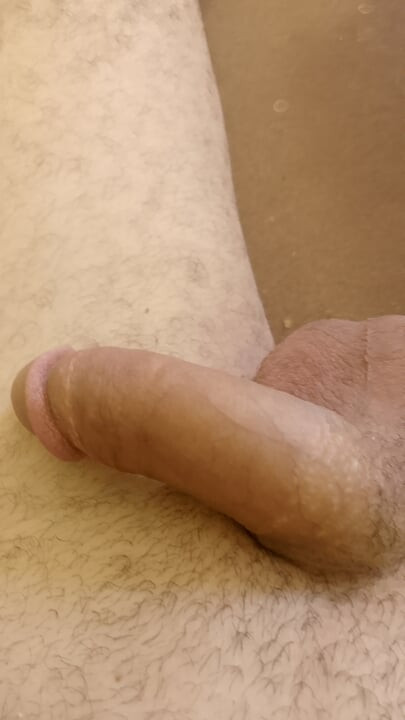 An erect cock. Waiting for the ass of forty