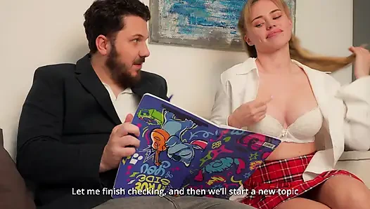 Kız öğrenci İngilizce dersi için geldi ama onun yerine anal eğitim aldı