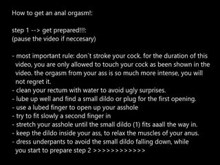 How to get an anal orgasm