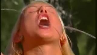 2 guys piss in girl mouth outdoor