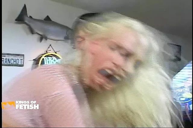 Blonde slut gets hard pussy and anal fuck from a tattooed dude on the pool table