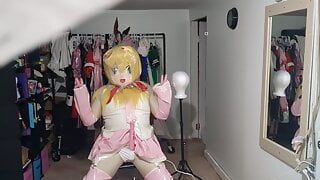 Kigurumi pvc cosplay miku 呼吸和振动器