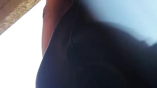 Dick While I Walk: Bee Traps A Cock In Her Tights For A Walk