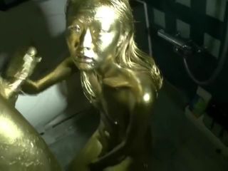Sesso giapponese dipinto in oro