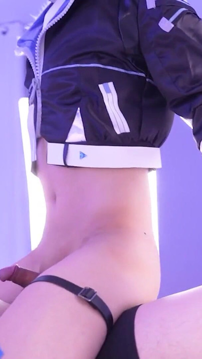 Key moment from "Honkai Silver Wolf Cosplay Fuck, Hentai Shemale Cosplayer, Asian Femboy trans 6"