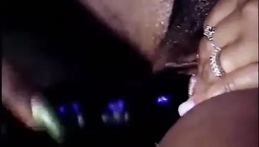 Sexy black lesbians threesome pussy dildo penetrated