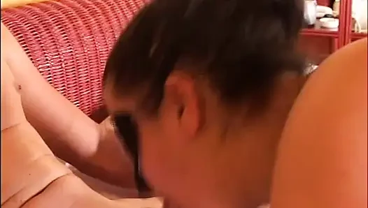 Threesome of Amateur Masked Wife Ass Fucked and Cummed in Mouth by Husband and Bull