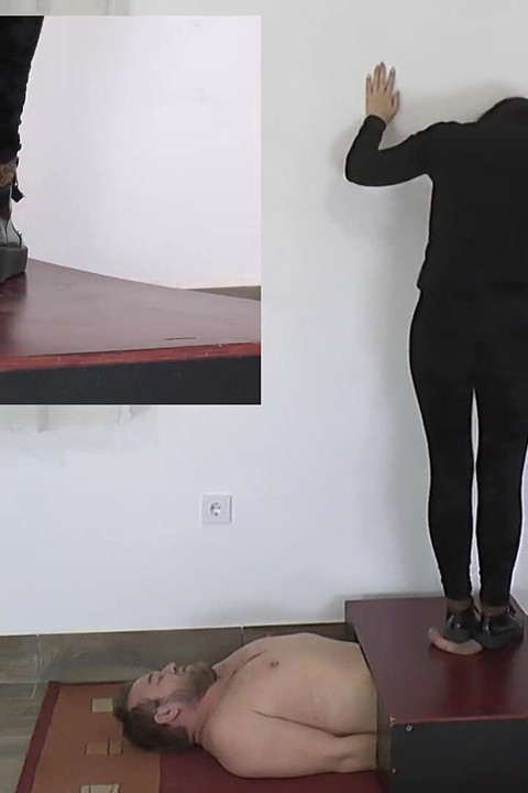 Mistress Dyanna Tramples While Slave Orgasms! a Picture in a Picture