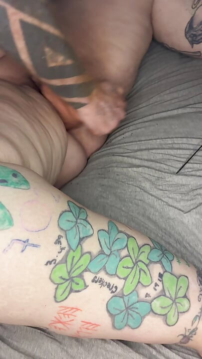 Horny bbw takes large dildo