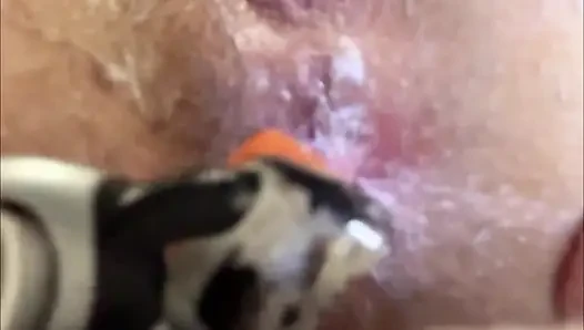 Close Up Shaving My Very Hairy Tight Asshole - Dirty Russian Talk