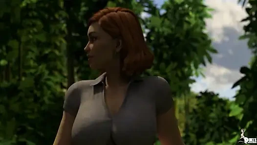 Curvy wife Mrs. Keagan has fun with hubby while on vacation