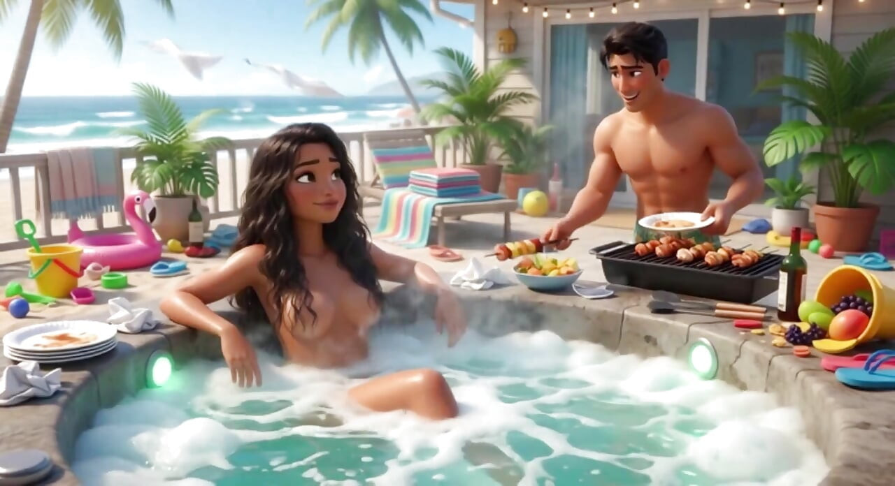 Beach House Jacuzi'de Partnerimin En Yakın Arkadaşıyla Gizli Yaz Sıcağı (Ai tarafından Üretildi)