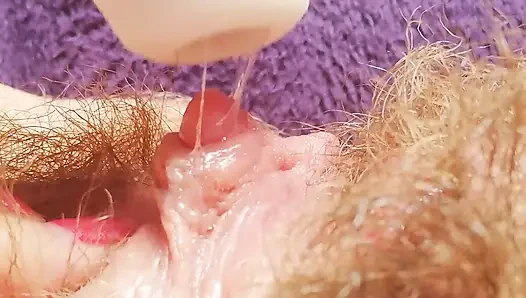 Stimulasi klitoris intens closeup esktrem