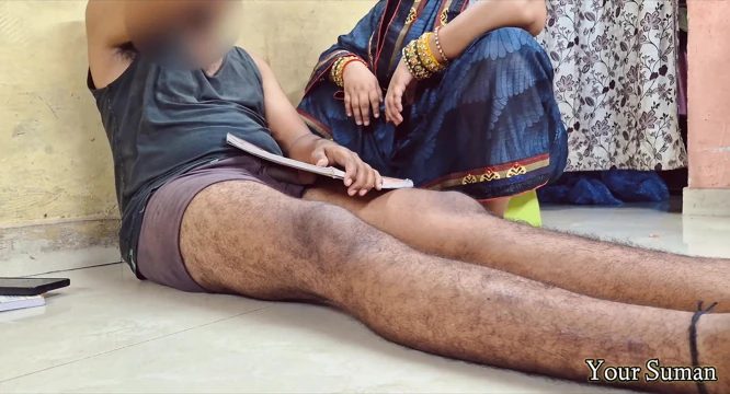 Stepmom caught stepson while studying and watching porn