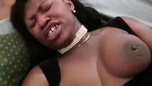 White Man Dropps His Load on Big Boobsof Ebony Hotttie Menage Trois After Drilling Her Wet Pussy