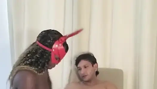 The hot African girl from college likes to cum a lot on the big dick