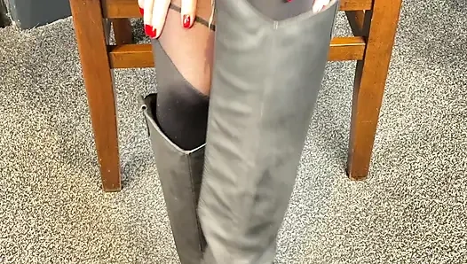 Mrs Mature Feet removing stinky socks and boots