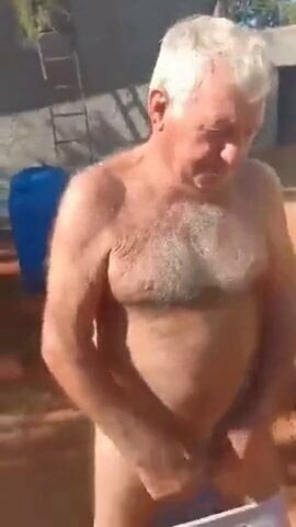 Grandpa nice uncut cock